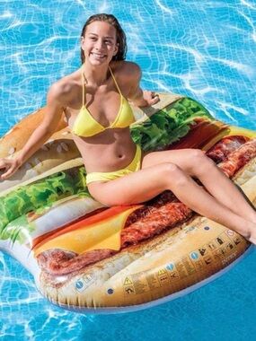 Intex Hamburger Burger Pool Island Float Inflatable Mat Raft Large 57” x 56”